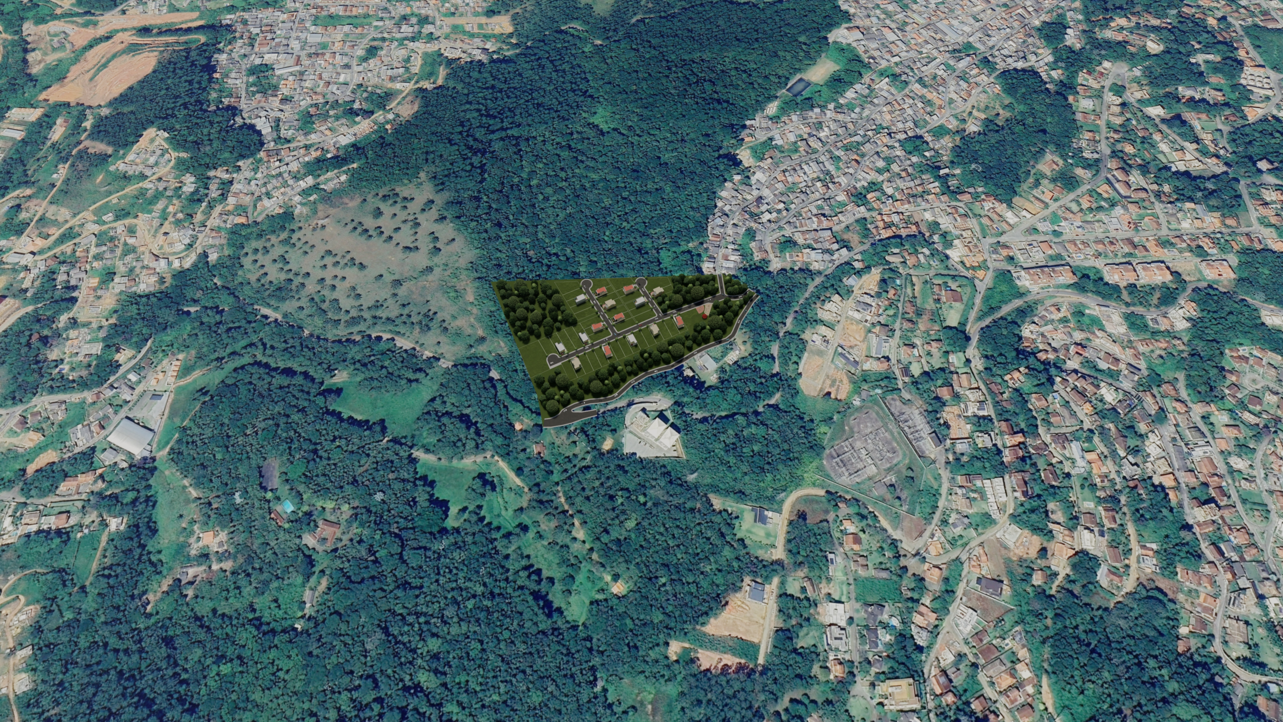 Vista aérea da região serrana de Nova Friburgo